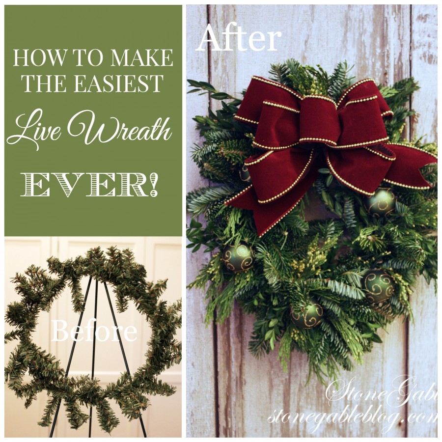 THE-EASIEST-WAY-TO-MAKE-A-LIVE-WREATH-before-and-afer-stonegableblog.com_