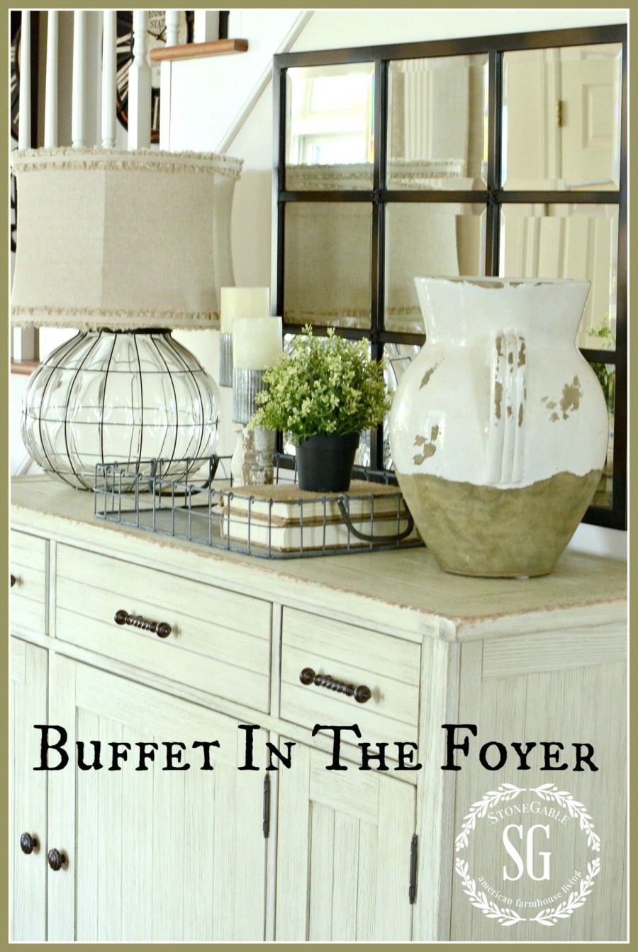 BUFFET IN FOYER-Finding the perfect fit-stonegableblog.com