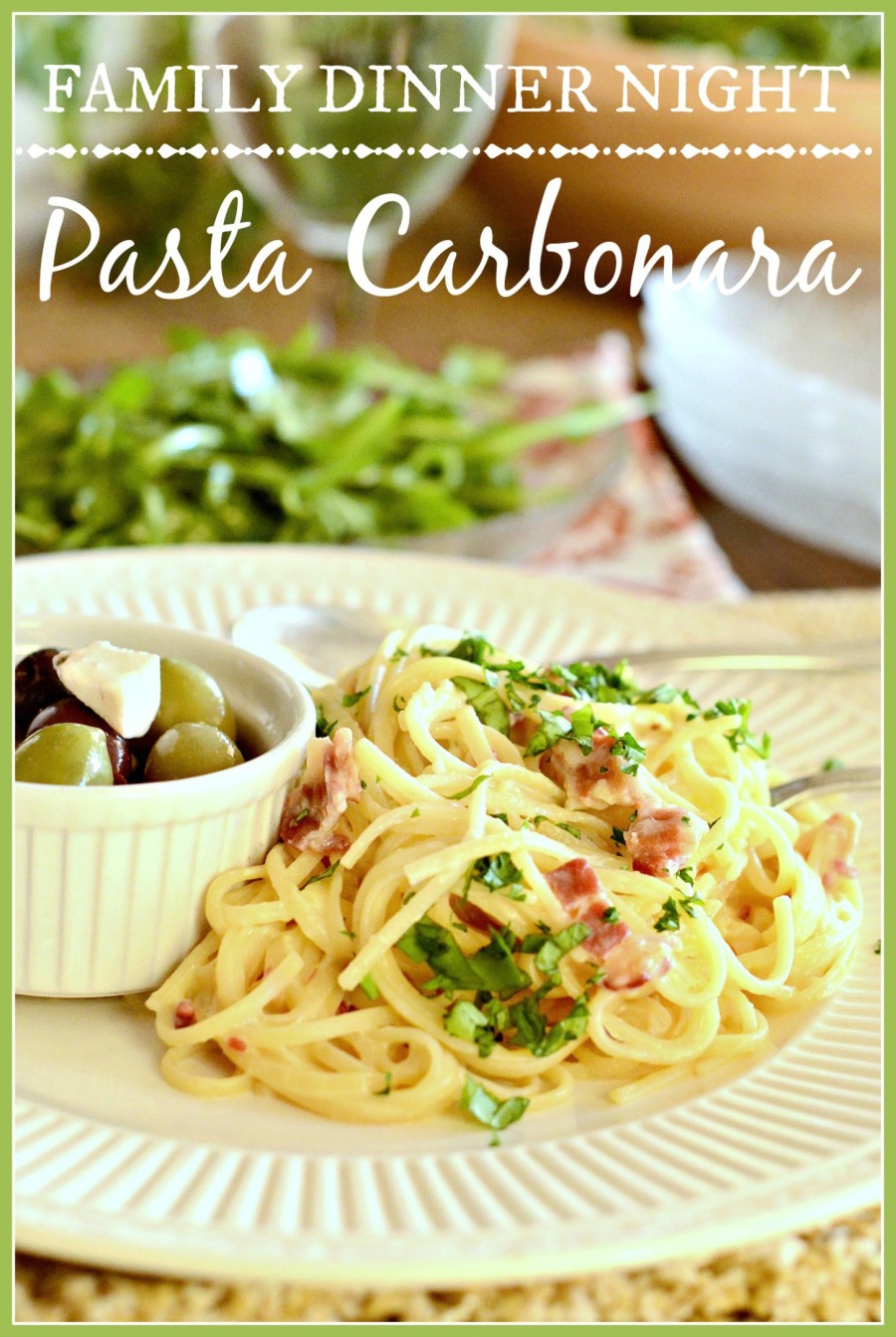 PASTA CARBONARA- A great meal you probably have in your pantry and frig-stonegableblog.com