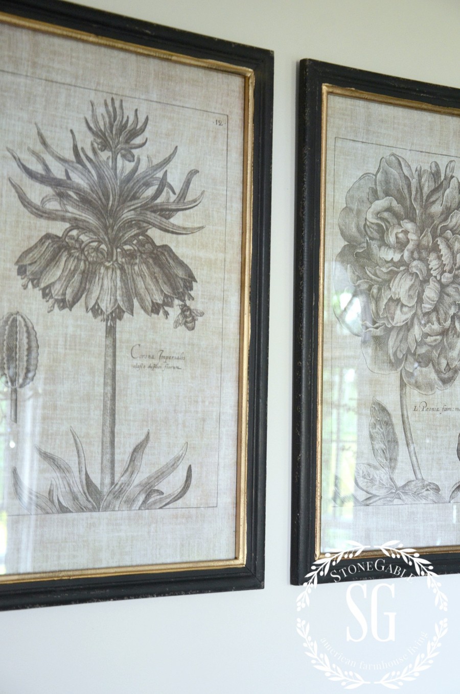 NEUTRAL BOTANICALS IN THE DINING ROOM-prints-fresh take on a classic-stonegableblog.com
