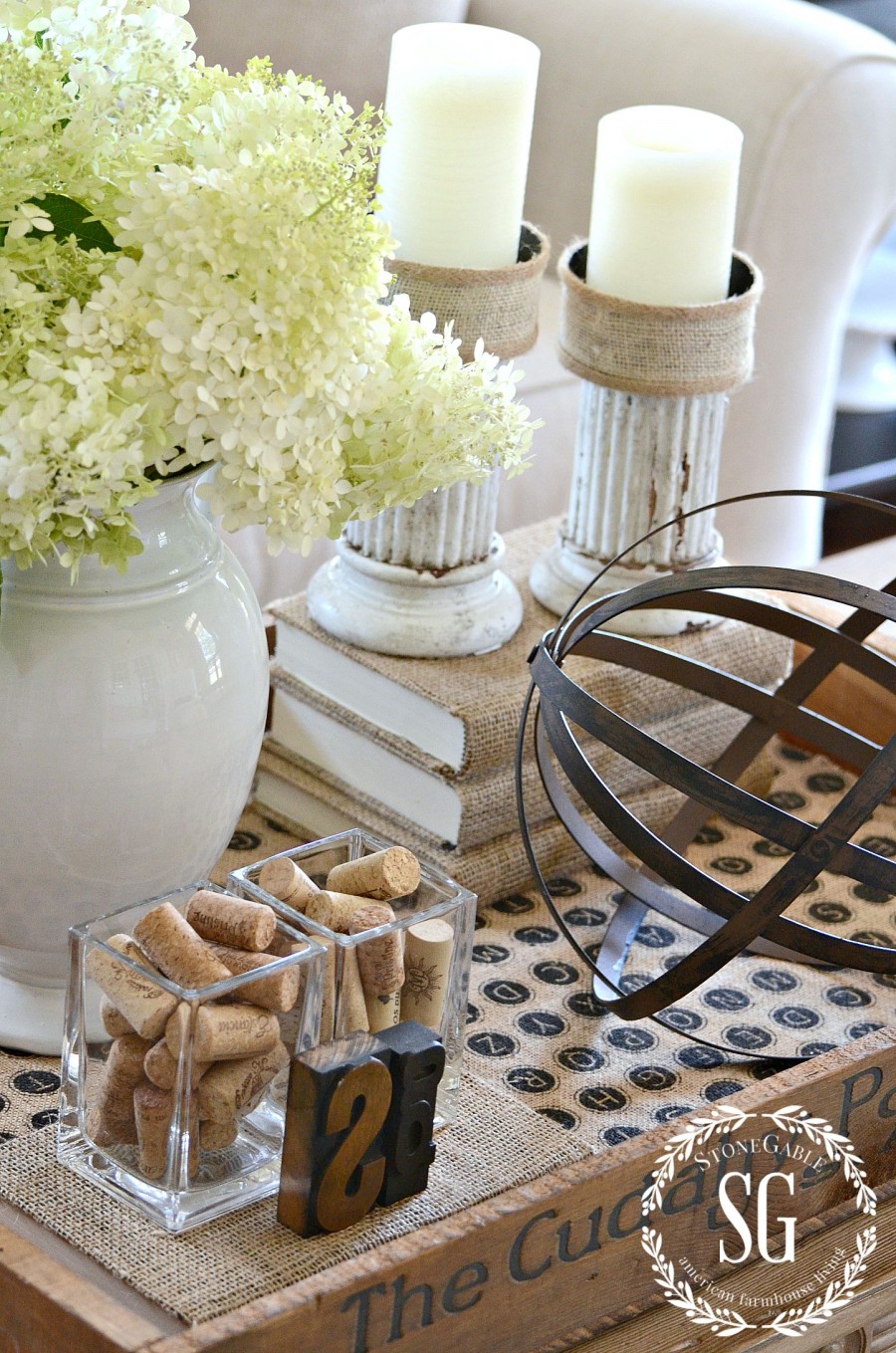 Transitional Coffee Table Vignette, Transitional Coffee Table Decor