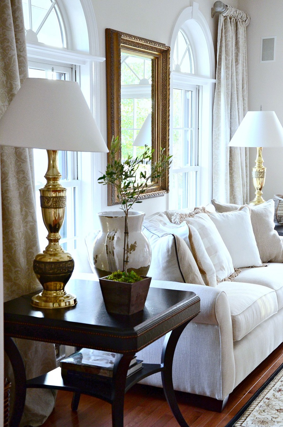 THE EVOLUTION OF A LIVING ROOM- from gut to glam- lots of inspiration-stonegableblog.com