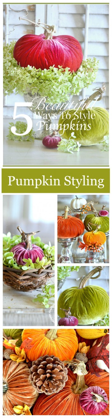 5 BEAUTIFUL WAYS TO STYLE PUMPKINS-pumpkins-in nest- stonegableblog.com