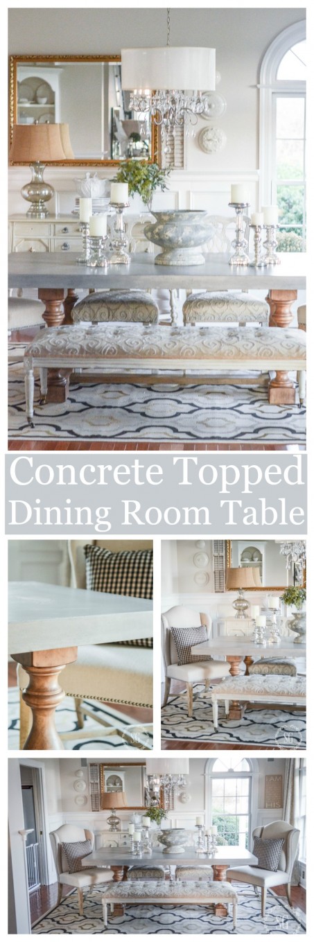 A NEW DINING ROOM TABLE- A new kind of table with a concrete top