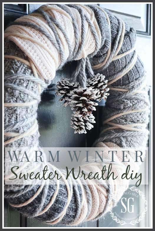 WARM WINTER SWEATER WREATH-A beautiful winter wreath that anyone can make-