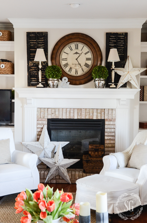 WINTER IN THE FAMILY ROOM-Keeping decor simple and fresh