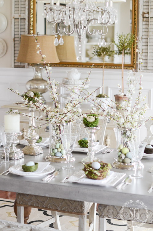 EGGS AND BLOOMS EASTER TABLE- Using the bounty of the spring season to set a memorable Easter table