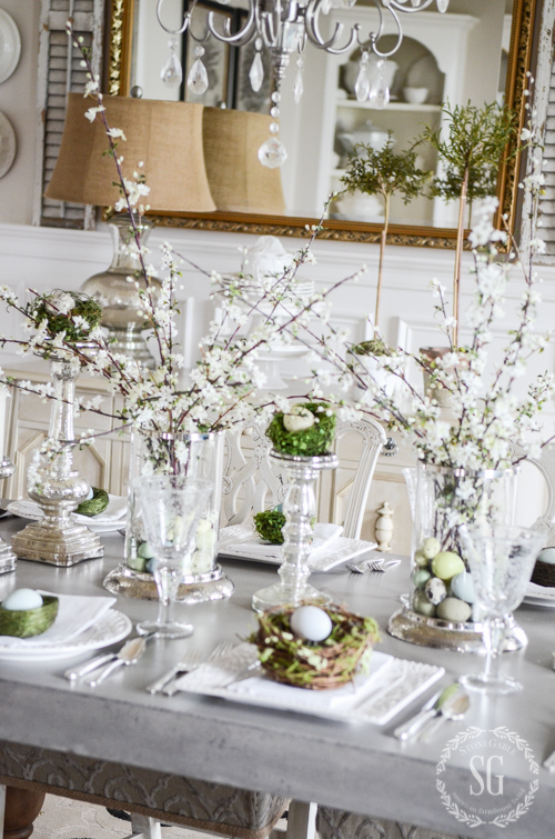 EGGS AND BLOOMS EASTER TABLE- Using the bounty of the spring season to set a memorable Easter table