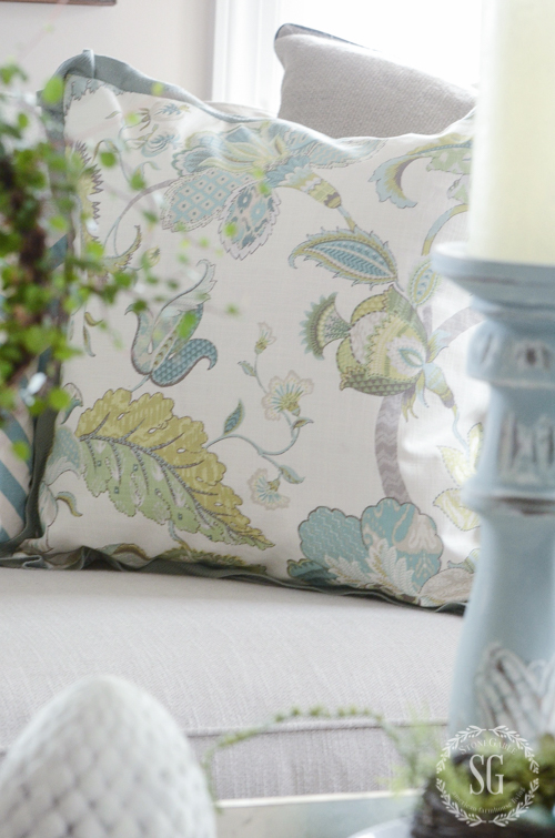 HOW TO ADD SPRING DECOR TO YOUR HOME-pillows-stonegableblog