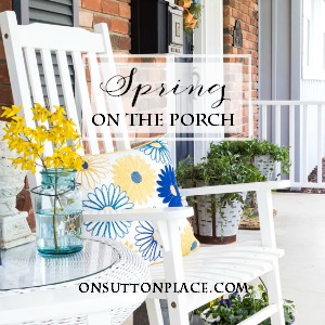 spring porch decor on sutton place