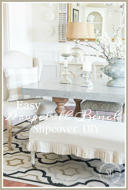 EASY DROPCLOTH BENCH SLIPCOVER