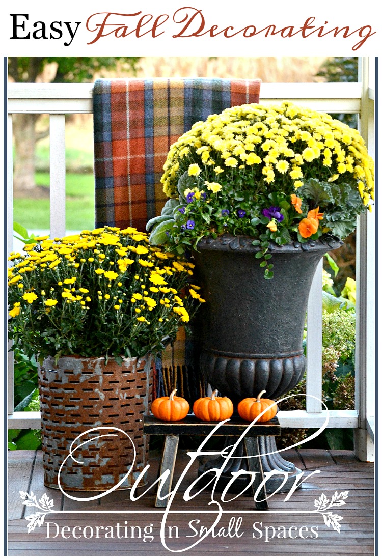 OUTDOOR FALL DECORATING IN SMALL SPACES- Creating beauty in the nooks and crannies and stoops and steps of your home.