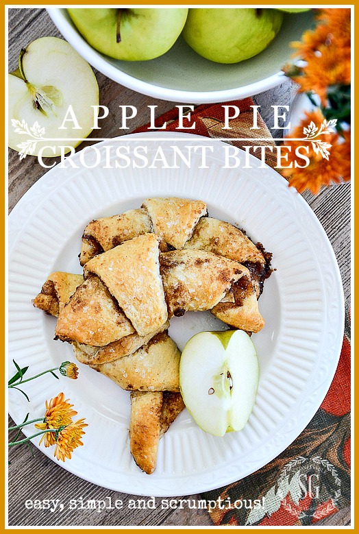 APPLE PIE CROISSANT BITES- A scrumptious flaky, apple pie bundle of goodness!