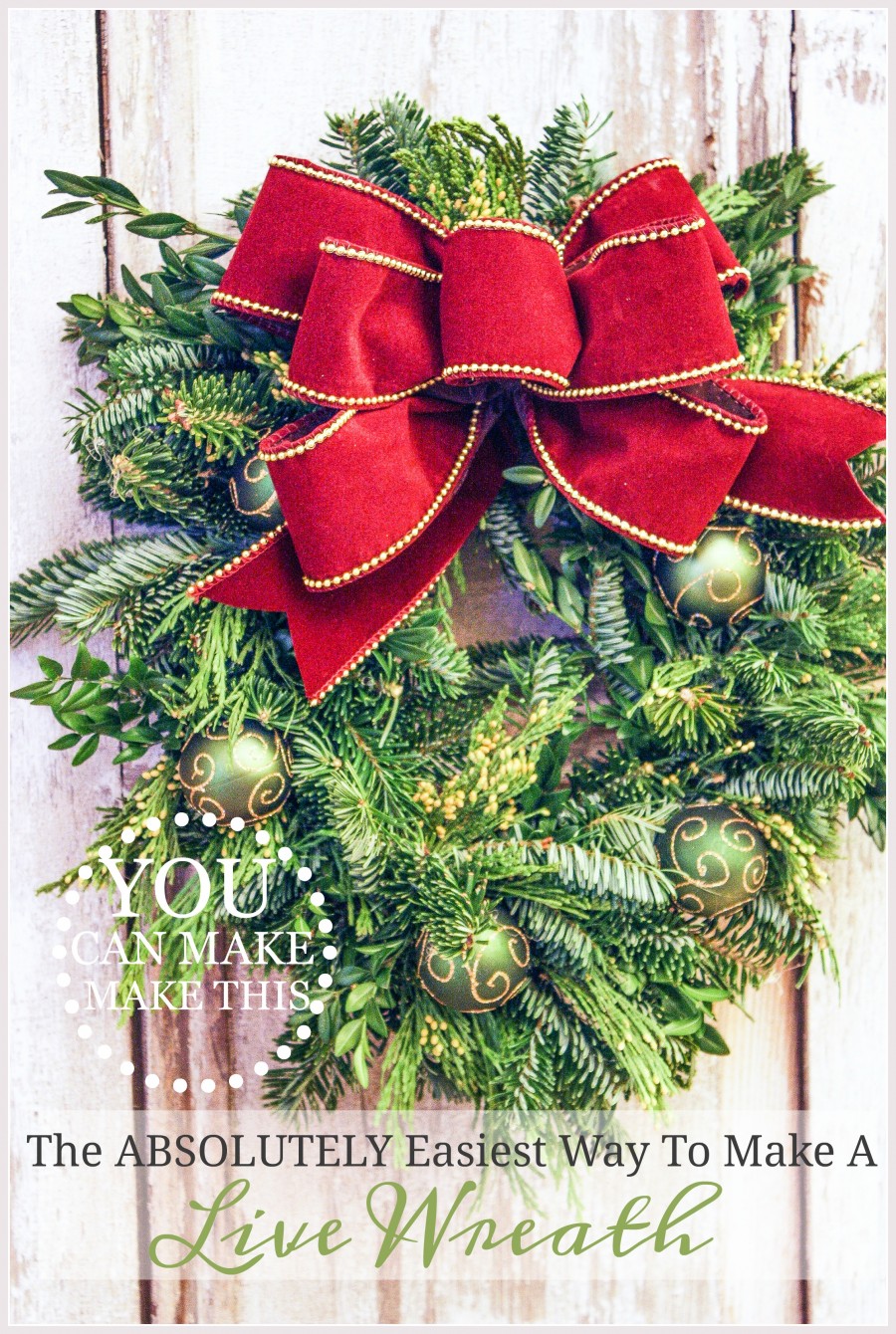 HOW TO MAKE THE ABSOLUTELY EASIEST LIVE WREATH EVER! YOU can do this!