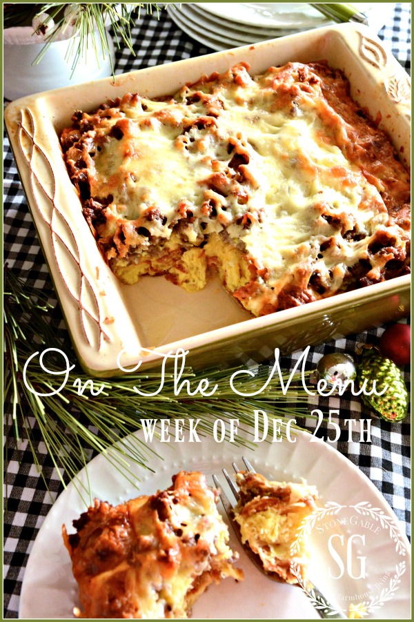 ON THE MENU- A week's worth of scrumptious recipes. I'll do the planning for you!
