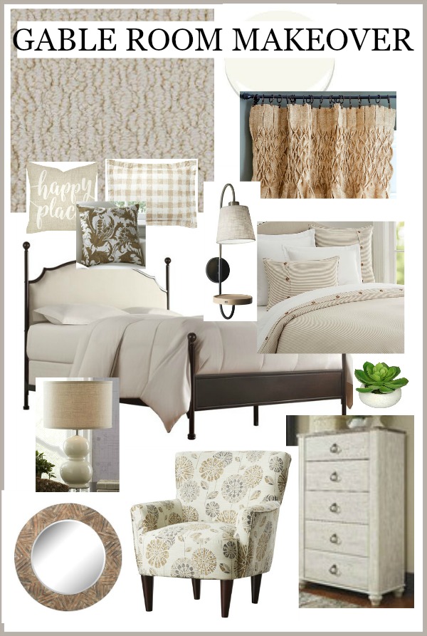 PLANS AND PROGRESS FOR GABLE ROOM MAKEOVER- I love planning a room. Here's how I do it!