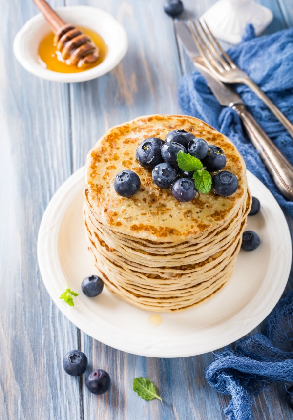 BEAUTIFUL AND THIN EVERYDAY PANCAKES.- These make ahead pancakes are perfect to roll up with your favorite berries or sausage! YUM!
