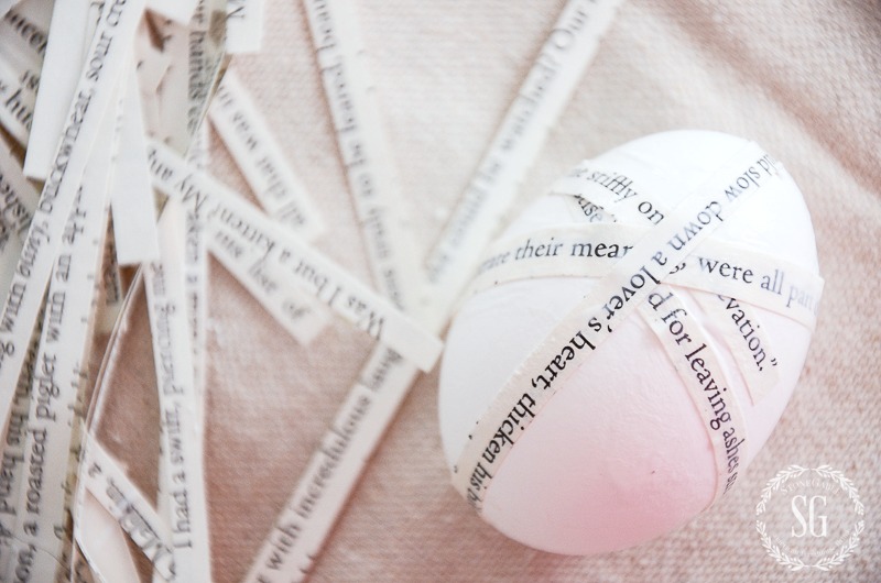 BOOK PAGE EASTER EGG DIY- Easy and practical no cost Easter Eggs with a book-lover's twist!