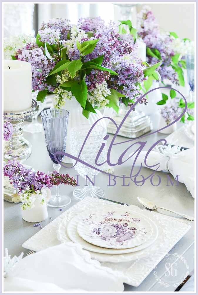 LILACS IN BLOOM TABLESCAPE