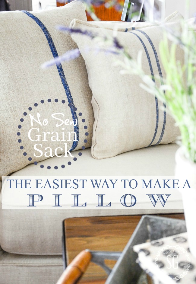 Grain Sack Pillow Cover Farmhouse Ticking Throw Zipper 