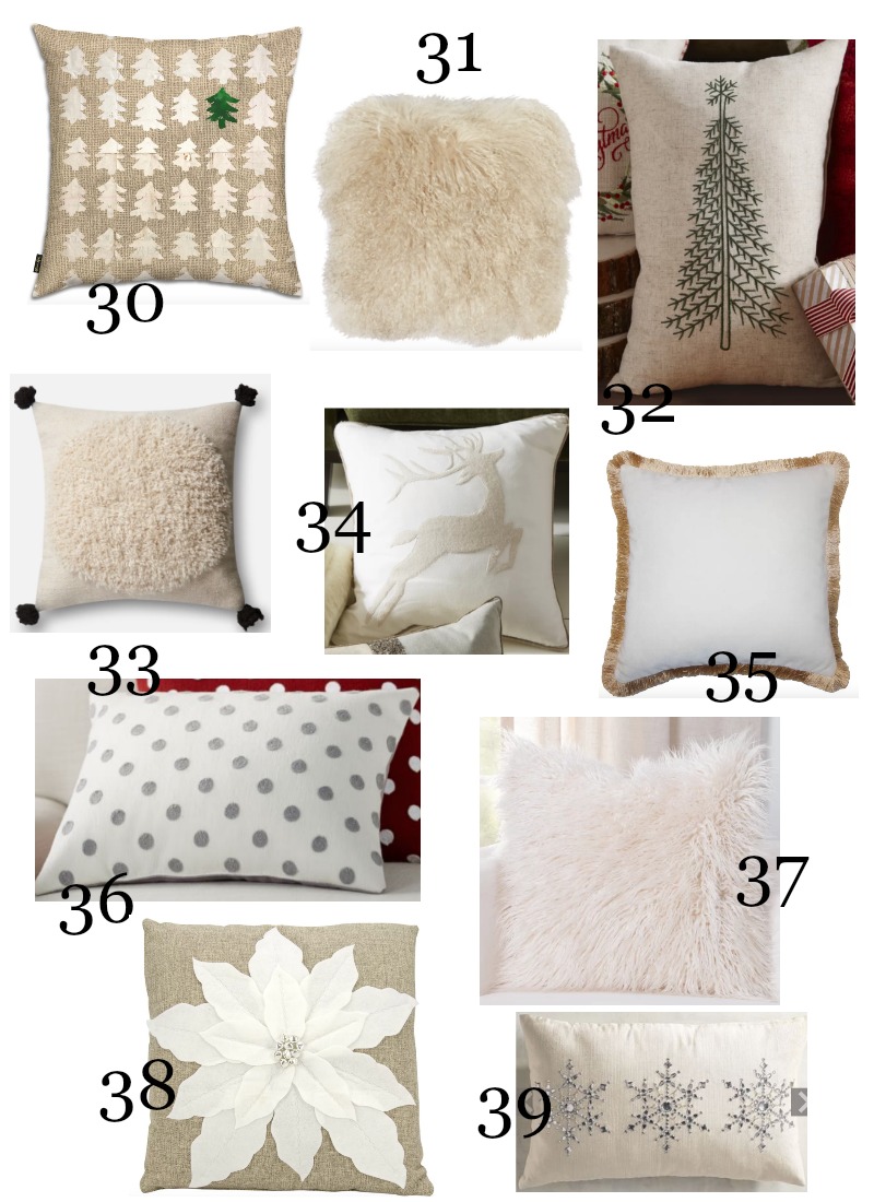 neutral christmas pillows