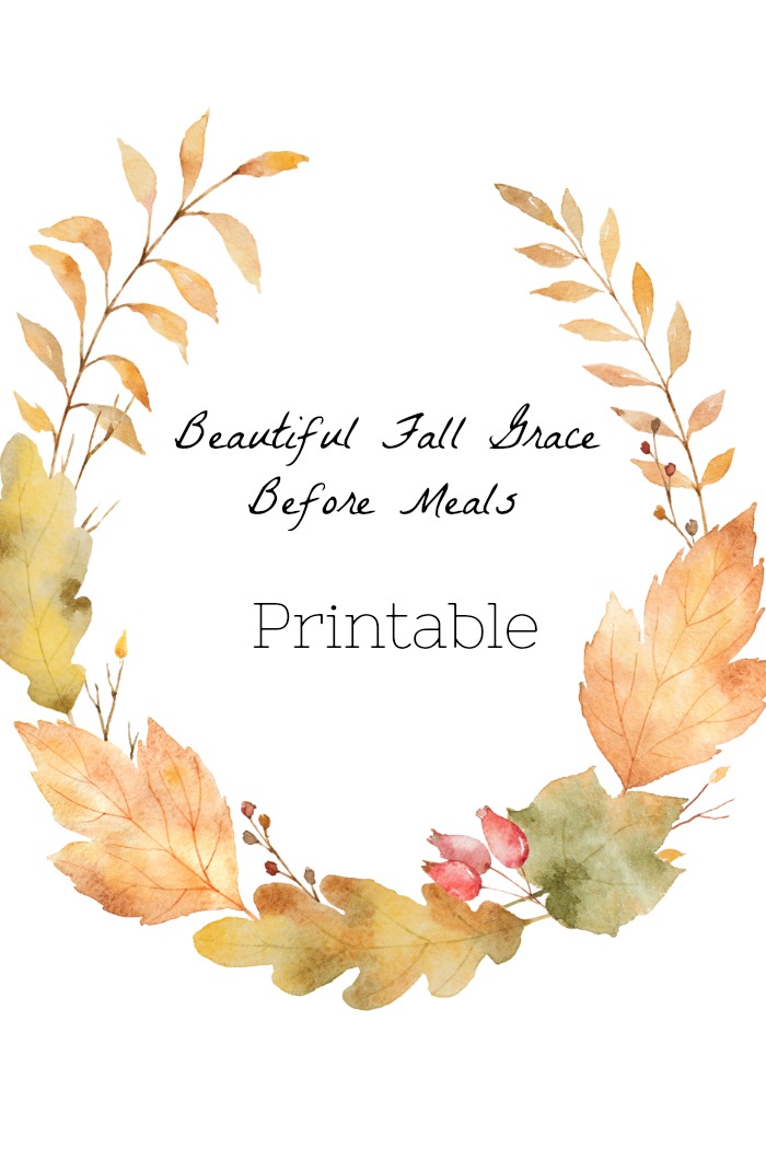 BEAUTIFUL FALL GRACE BEFORE MEALS PRINTABLE
