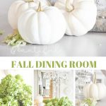 white pumpkins on a concrete dining room table