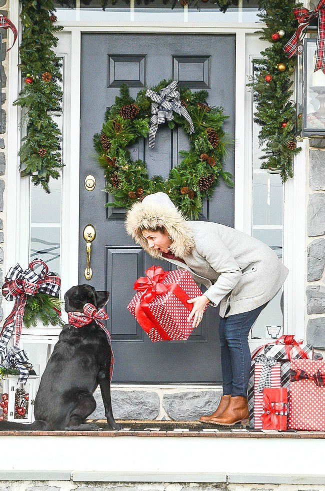 EVERY PORCH NEEDS A DOG AT CHRISTMAS