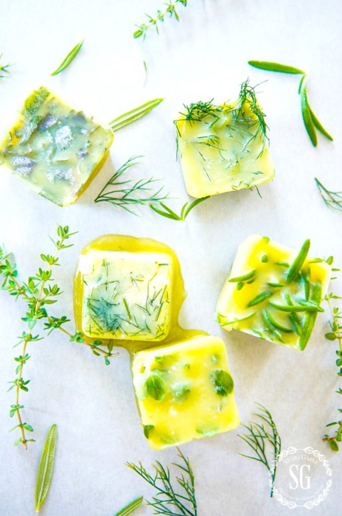 frozen olive oil herb cubes