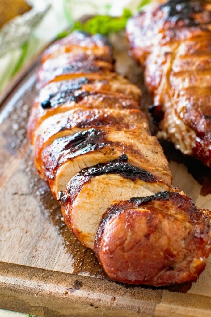 grilled pork tenderloin on a platter