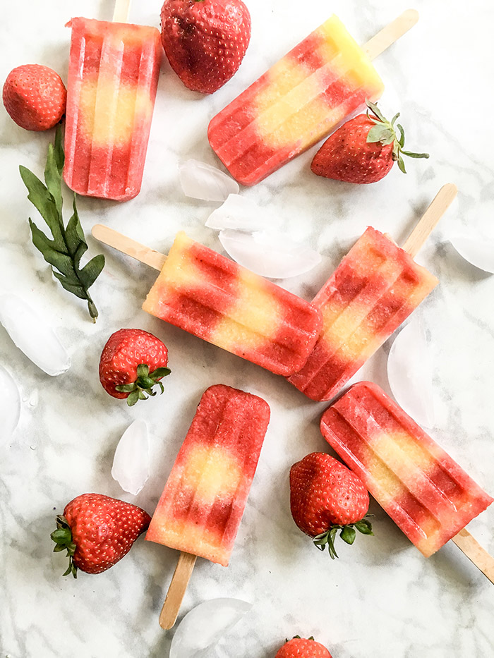 pink and yellow popsicles summer dessert recipe