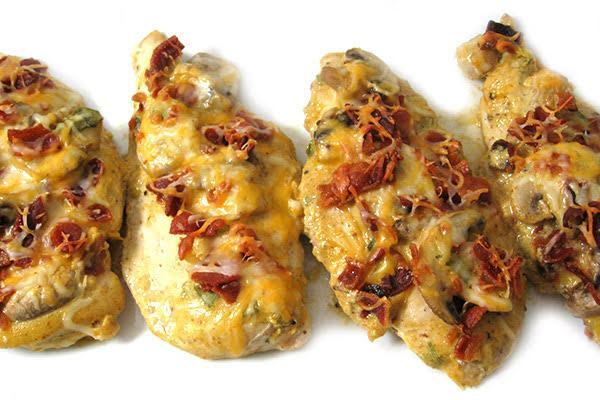 chicken breasts with sun dried tomatoes and bacon on the menu