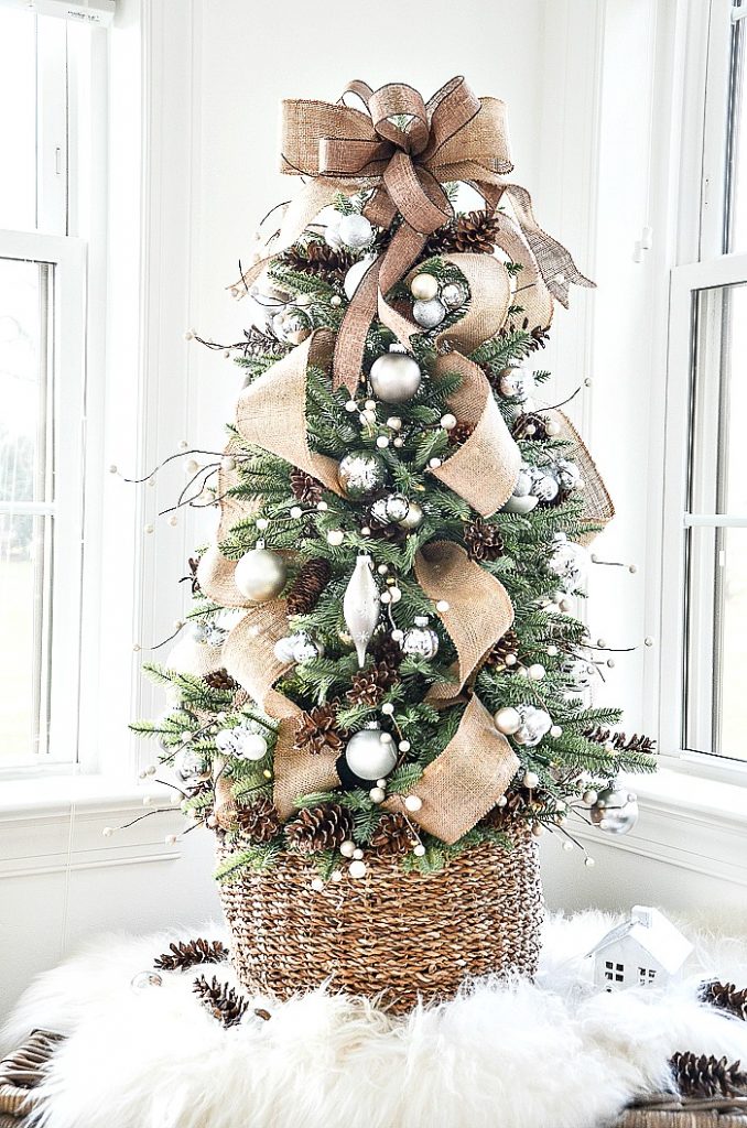 75CM Large Table Top Centerpiece Artificial Christmas Tree With Hessian Base 