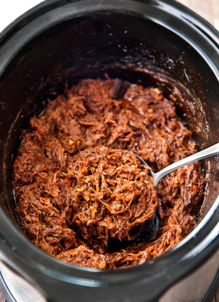 beef barbecue in a slow cooker