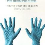 HANDS WITH CLEANING GLOVES TO CLEAN AND ORGANIZE