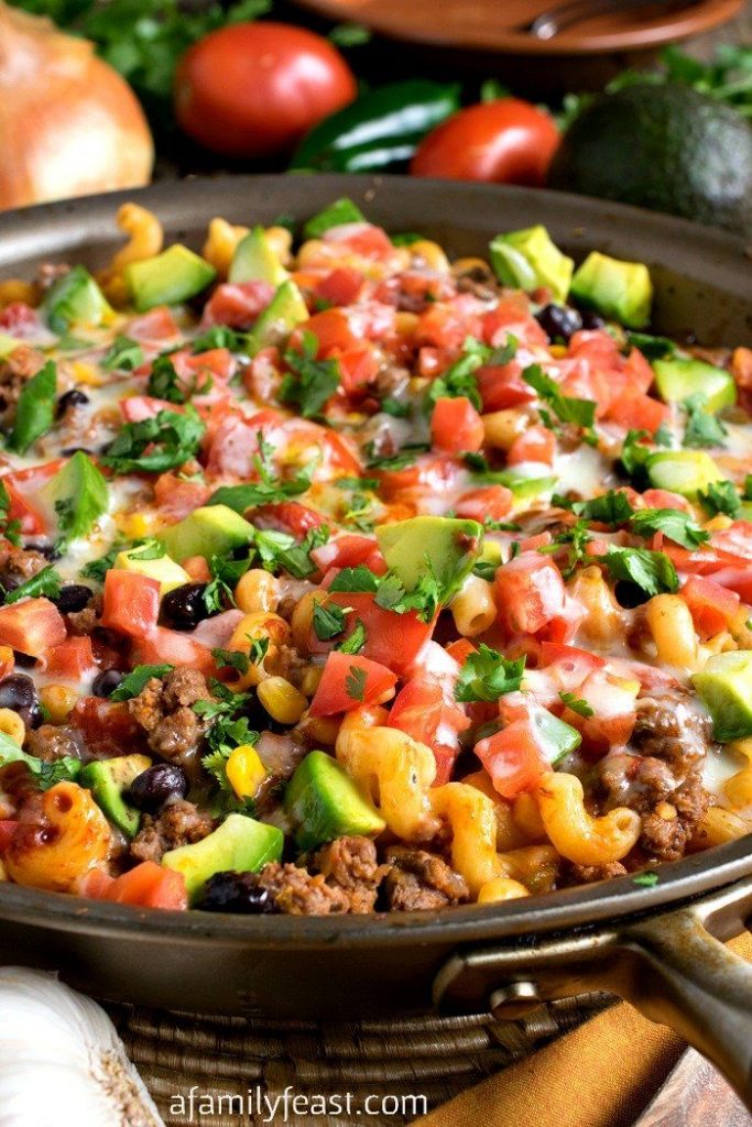 ONE PAN TEX MEX PASTA DINNER IS A SUMMER RECIPE