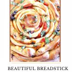 beautiful round focaccia make from breadsticks