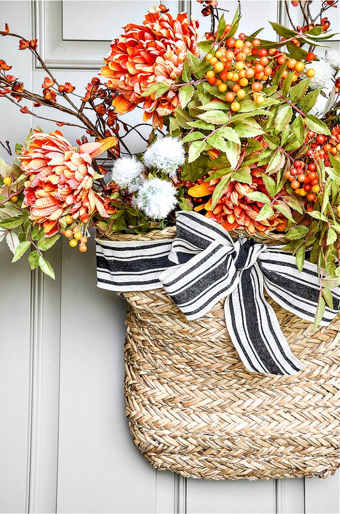 A Front Door Flower Basket That Is Perfect for Fall - Gluesticks Blog