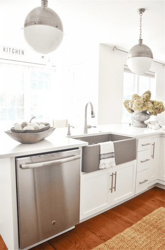 A WHITE KITCHEN DECORATED FOR FALL