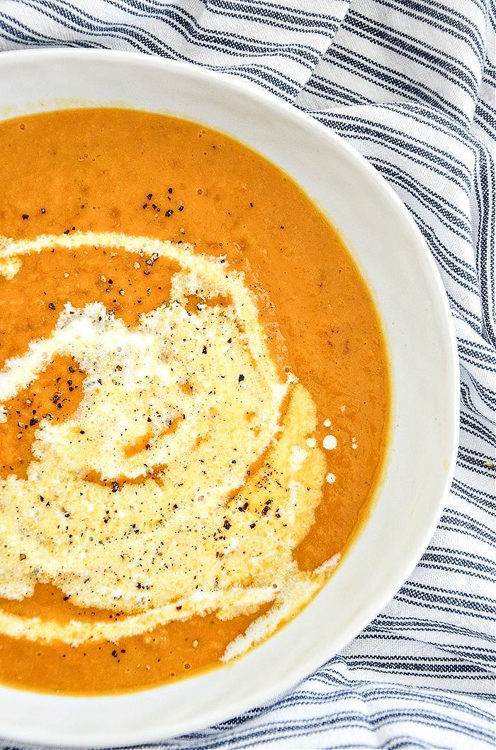 Roasted Butternut Squash Soup With Sausage And Sage