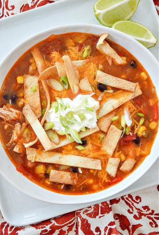 BOWL OF CHCKEN TACO SOUP