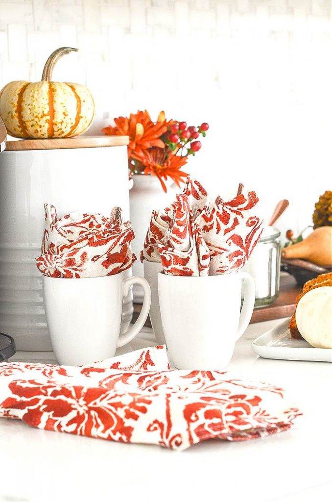 FALL COFFEE BAR ON A KITCHEN COUNTER