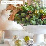 christmas arrangement made from a wreath