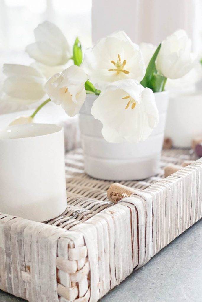 CLOSE UP OF WHITE TULIPS