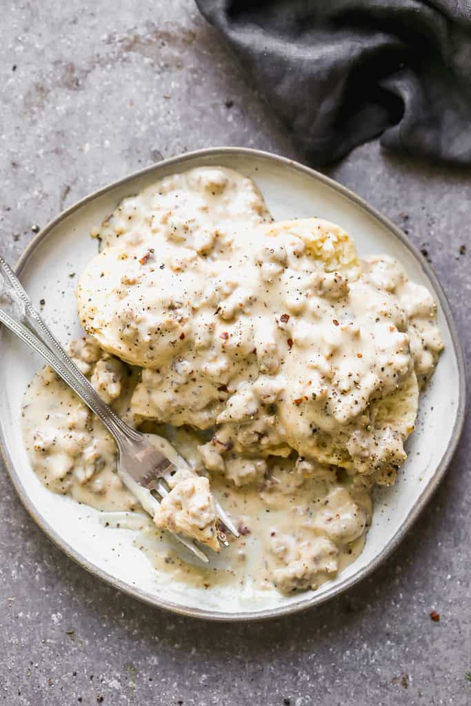 SAUSAGE GRAVY AND BISCUITS