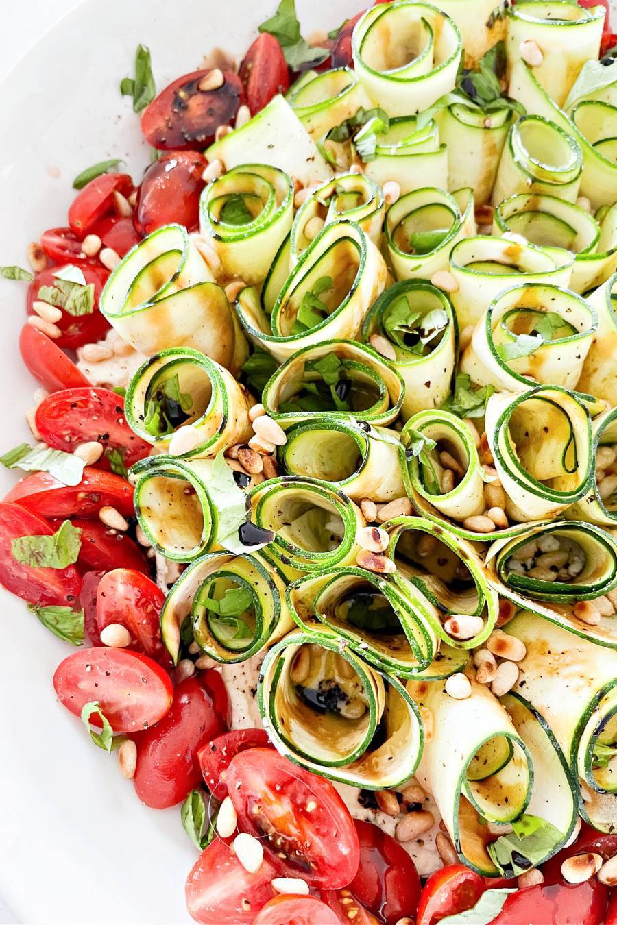 Rolled Zucchini Salad With Balsamic Dressing