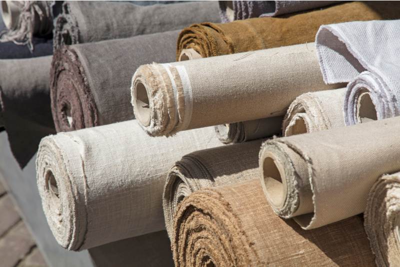 BOLTS OF NATURAL FIBER FABRIC THAT IS ON TREND FOR 2022
