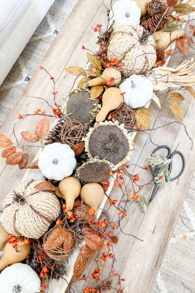 adding bittersweet to a fall dough bowl