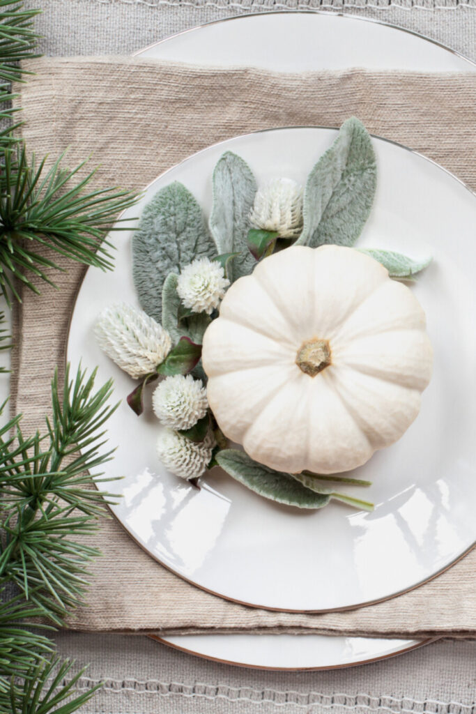 FALL TABLE SETTING WITH A PUPKIN