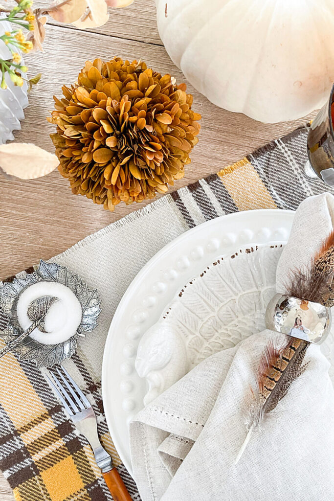 THANKSGIVING PLACEMATS MADE FROM DECORATIVE THROWS